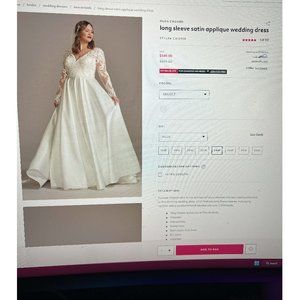 Wedding Dress/Davids Bridal/ Size 24W/Soft White